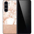 White Rose Gold Marble Galaxy Z Fold5 5G Skin
